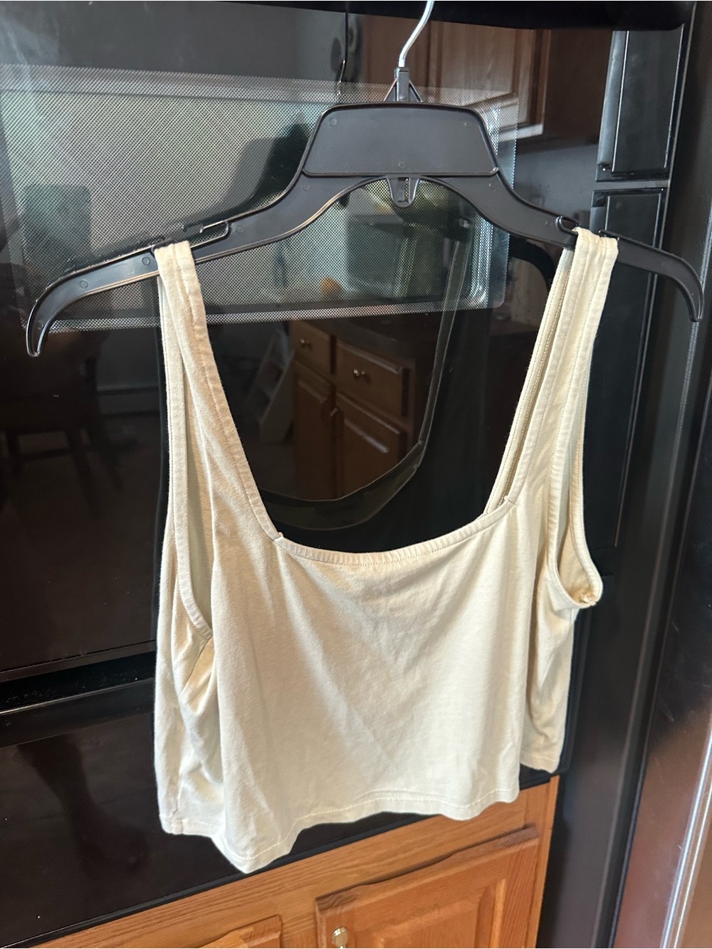 NWT Open Edit (Nordstrom) Women's Cream Scoop Neck Crop Top - Picture 2 of 3
